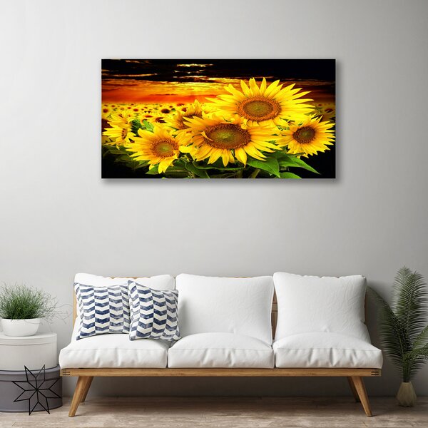 Quadro su tela Pianta di fiori di girasole 100x50 cm