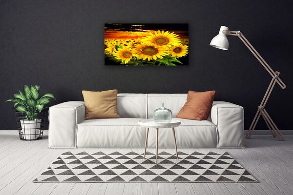 Quadro su tela Pianta di fiori di girasole 100x50 cm
