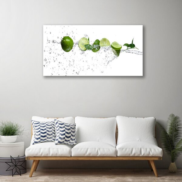 Quadro su tela Lime. Acqua. Cucina 100x50 cm