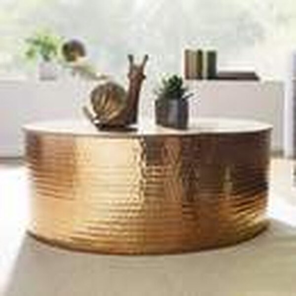 Tavolino Wohnling Framei, alluminio, oro, 75x31x75cm