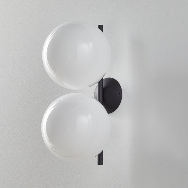 Applique da parete FLOS, IC C/W1 Double, dimmerabile, Bianco, Soggiorno, Vetro, Design
