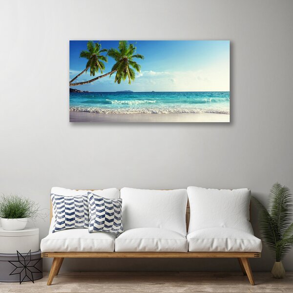 Quadro su tela Mare spiaggia Palma Paesaggio 100x50 cm