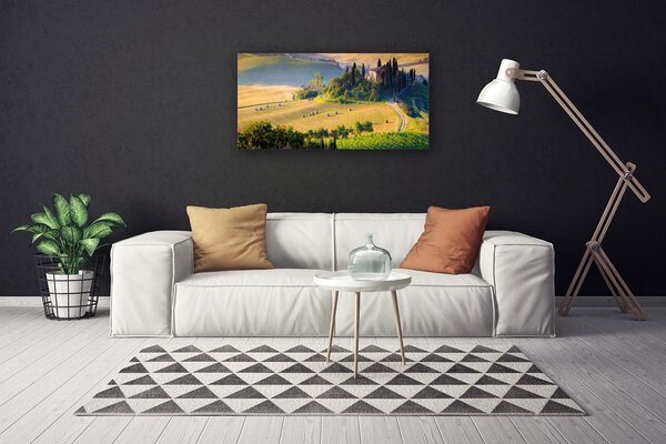 Quadro su tela Campo di alberi del paesaggio 100x50 cm