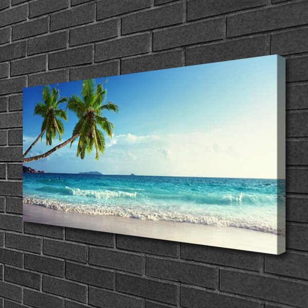 Quadro su tela Mare spiaggia Palma Paesaggio 100x50 cm