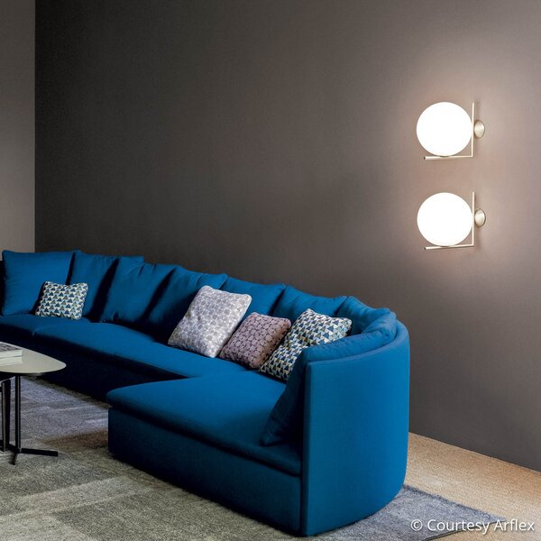 Applique da parete FLOS, IC C/W2, dimmerabile, Metallizzato, Soggiorno, Vetro, Design
