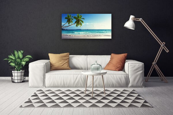 Quadro su tela Mare spiaggia Palma Paesaggio 100x50 cm