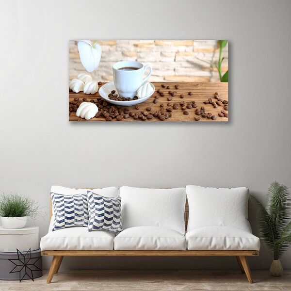 Quadro su tela Tazza da caffè in grani da cucina 100x50 cm