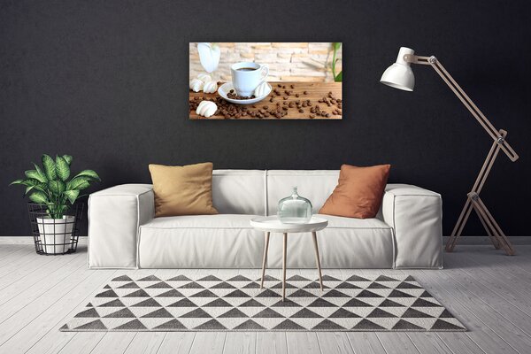 Quadro su tela Tazza da caffè in grani da cucina 100x50 cm