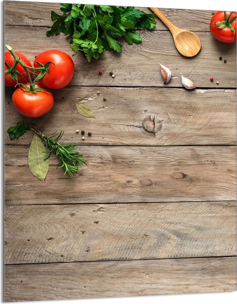 Piastra copri fornelli 40x52 Piastra copri piano cottura in Vetroceramica alzatina in vetro tagliere decorativo, pomodori in legno