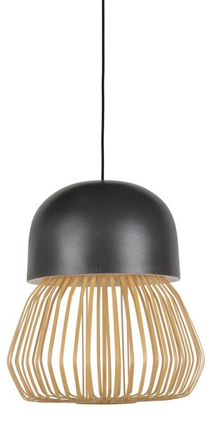 Lampada a sospensione Forestier, Anemos, dimmerabile, Nero, Soggiorno, Bambù, Design