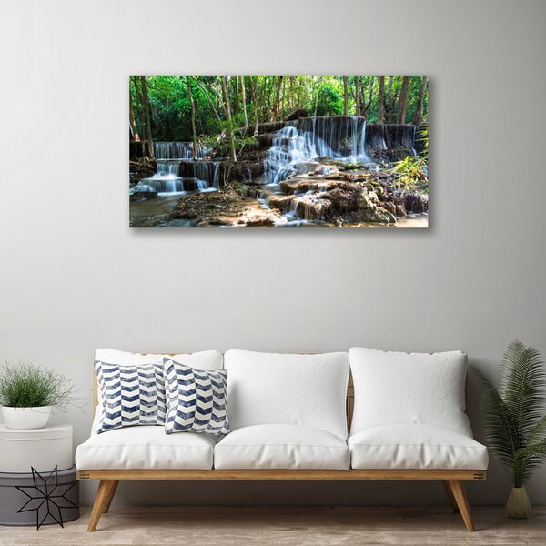 Quadro su tela Cascata della natura della foresta 100x50 cm