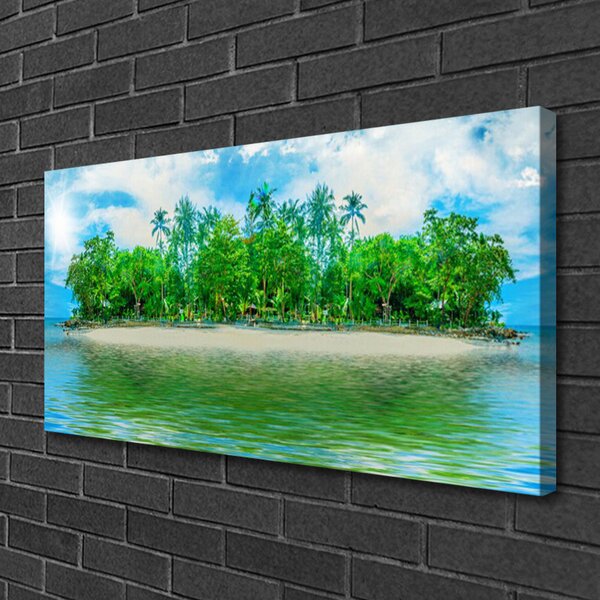 Quadro su tela Paesaggio dell'isola di mare 100x50 cm