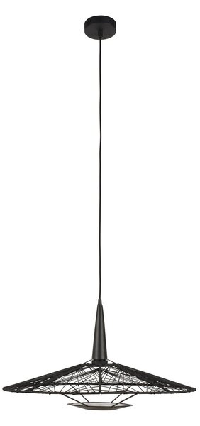 Lampada a sospensione Forestier, Carpa M, dimmerabile, Nero, Soggiorno, Tessuto / Tessile, Design
