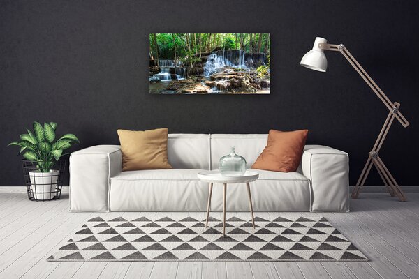 Quadro su tela Cascata della natura della foresta 100x50 cm