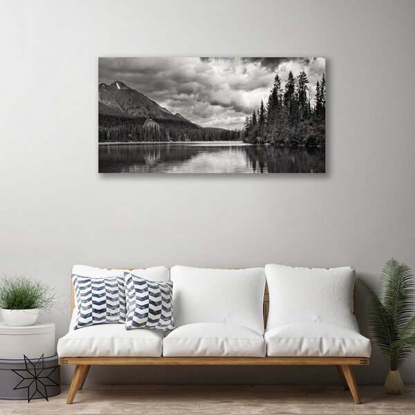 Quadro su tela Lago di foresta naturale 100x50 cm