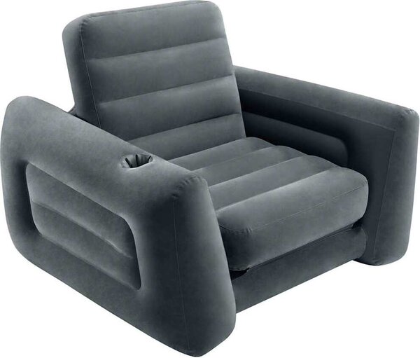 INTEX Poltrona gonfiabile allungabile 117x224x66 cm Grigio scuro