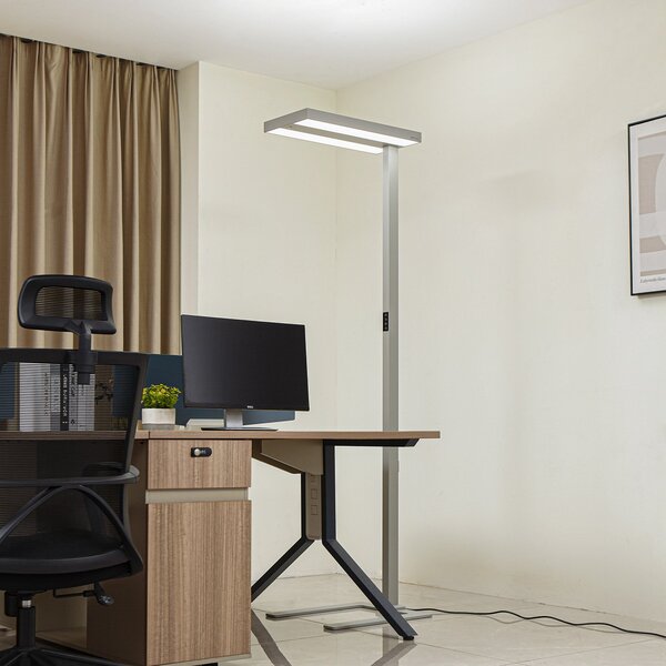 Lampada da terra Arcchio, Logan Ultra HCL, dimmerabile, Metallizzato, Studio / Ufficio, Alluminio, Moderno