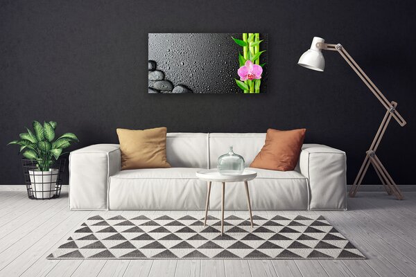 Quadro stampa su tela Stelo della pianta del fiore di bambù 100x50 cm