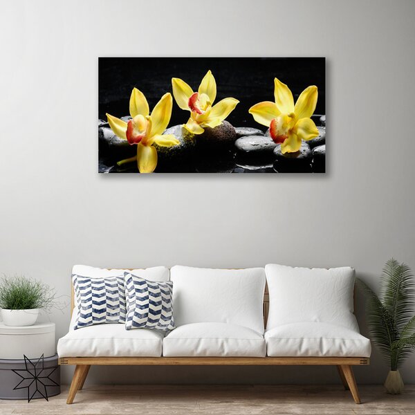 Quadro su tela Pianta dell'orchidea del fiore 100x50 cm