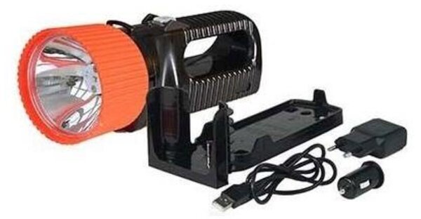 Faretto LED nero-rosso - Lampada tascabile ricaricabile 442181