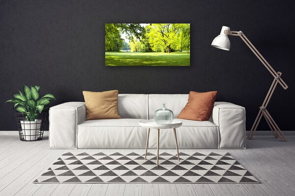 Quadro su tela Parco naturale degli alberi d'erba 100x50 cm