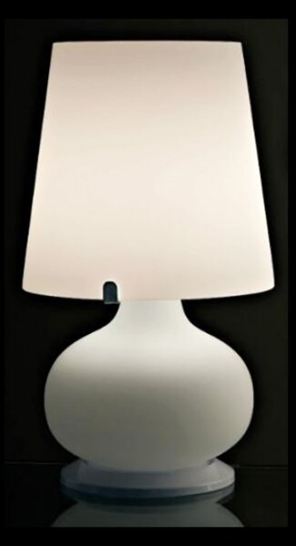 Abat-jour moderna illuminando classic p lampada tavolo metallo vetro paralume bianco interni e14 g9 - Illuminando