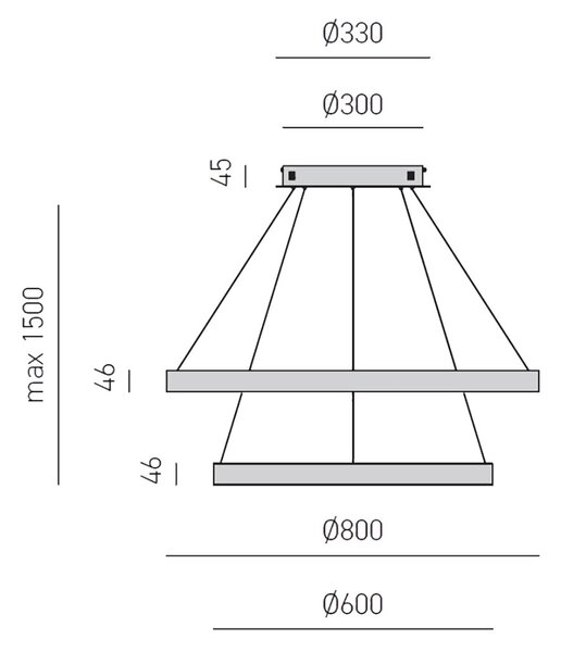 Lampadario led gea luce criseide s2g b 4000lm alluminio sospensione lampada soffitto moderna - Gea Luce