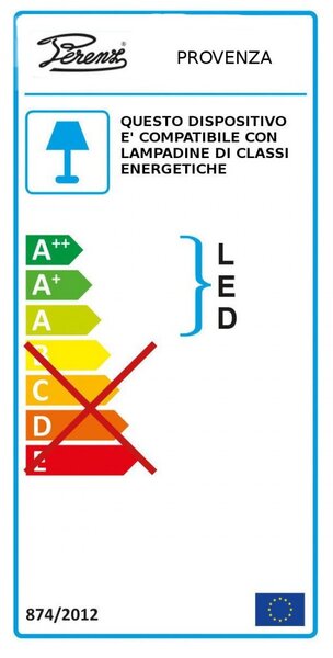 Abat-jour moderna perenz provenza 6694 b e14 led ceramica tessuto lampada tavolo - Perenz