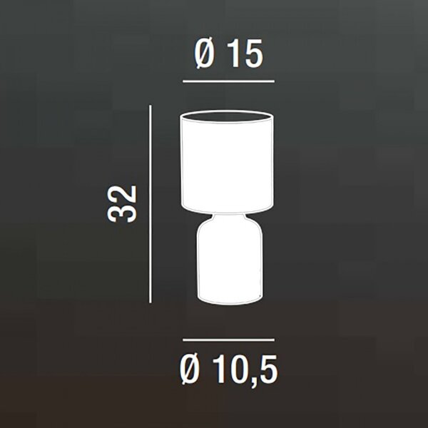 Abat-jour moderna perenz provenza 6694 b e14 led ceramica tessuto lampada tavolo - Perenz