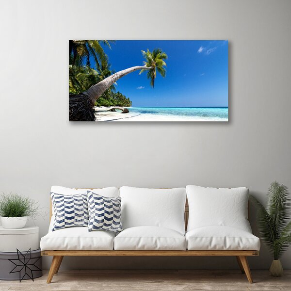 Quadro su tela Paesaggio del mare di Palm Beach 100x50 cm
