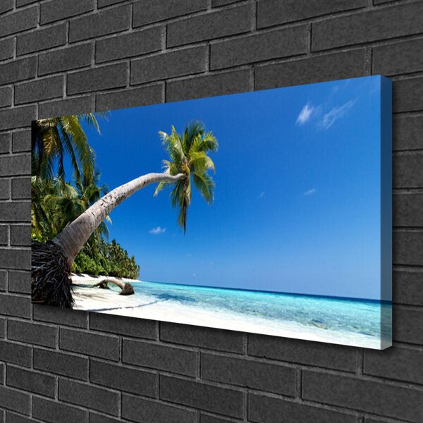 Quadro su tela Paesaggio del mare di Palm Beach 100x50 cm