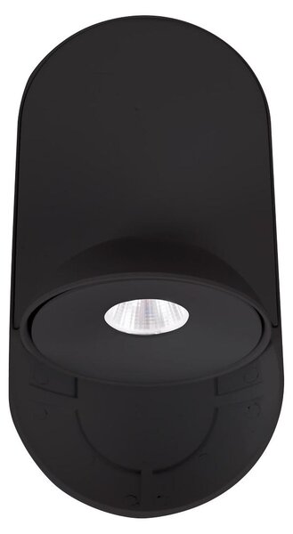 Faretto da soffitto LED ovale VECTOR nero 10 W, luce calda 614 lm, alluminio, dimensioni: 3,9 x 20,6 x 10,2 cm, IP20, Maxlight