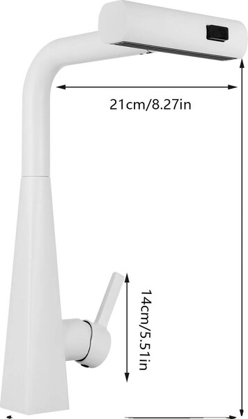 Miscelatore da cucina, con doccetta estraibile, design a leva singola, colore bianco