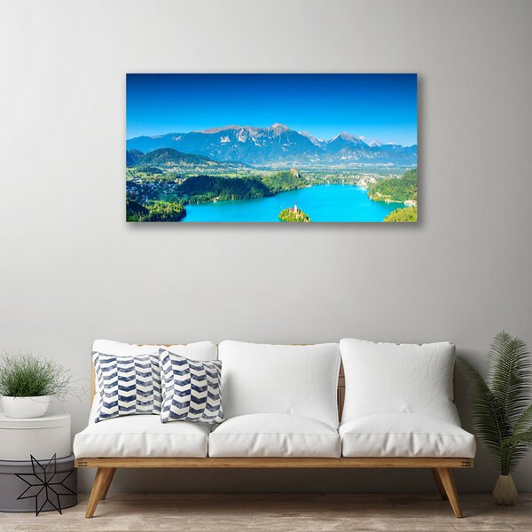 Quadro su tela Paesaggio del lago di montagna 100x50 cm