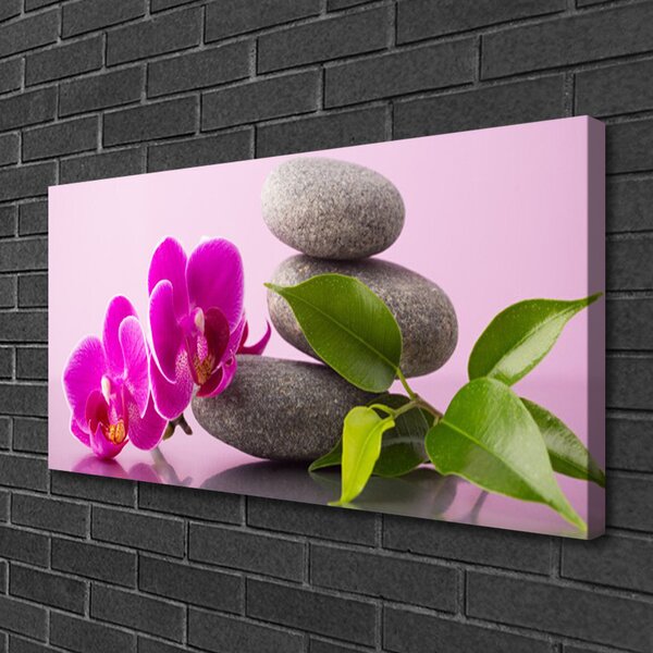 Quadro su tela Pianta dell'orchidea zen del fiore 100x50 cm