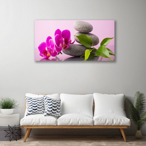 Quadro su tela Pianta dell'orchidea zen del fiore 100x50 cm