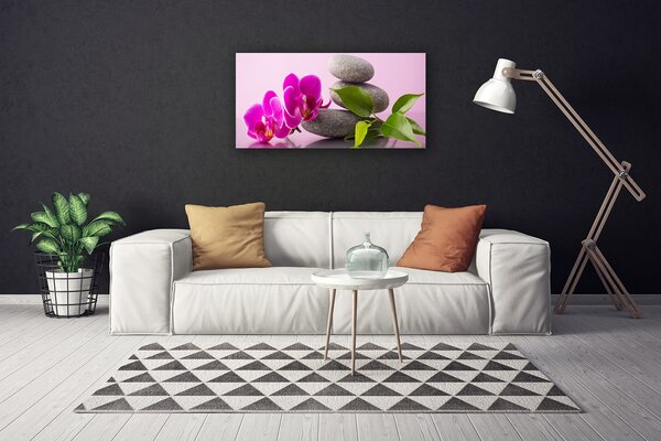 Quadro su tela Pianta dell'orchidea zen del fiore 100x50 cm