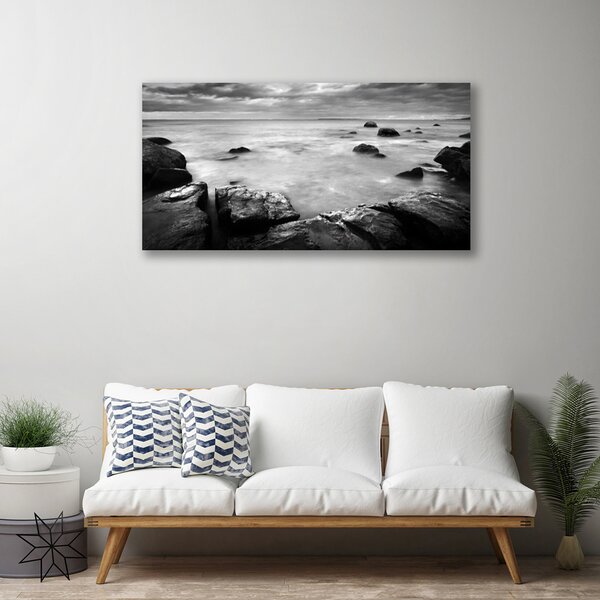 Quadro su tela Paesaggio marino roccioso 100x50 cm