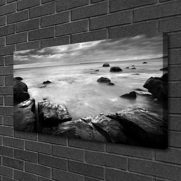 Quadro su tela Paesaggio marino roccioso 100x50 cm
