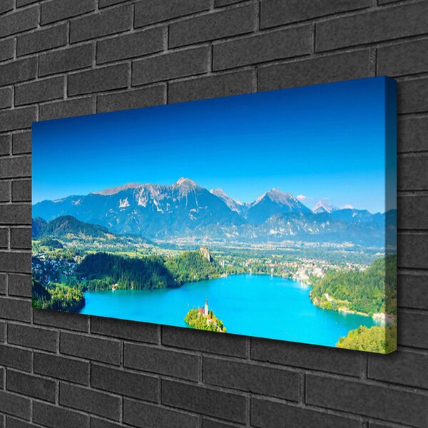 Quadro su tela Paesaggio del lago di montagna 100x50 cm