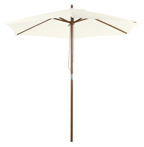 Outsunny Ombrellone in Legno da Esterno Bianco Crema 2.5X2.3M, Tocco di Eleganza per il Tuo Giardino|Aosom