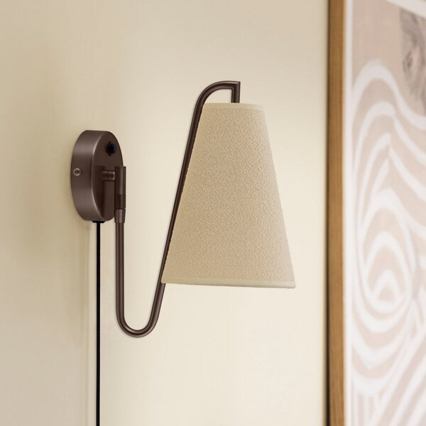 Applique da parete Globen Lighting, Lou, Bronzo / Ottone anticato, Soggiorno, Tessuto / Tessile, Design
