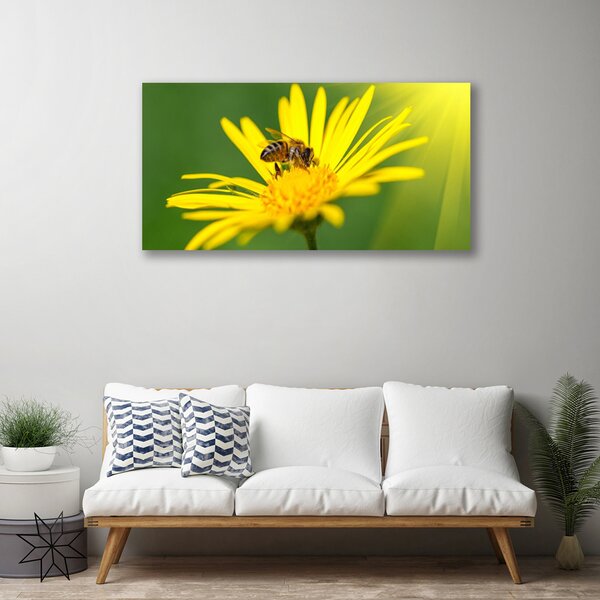 Quadro su tela Natura del fiore dell'ape 100x50 cm