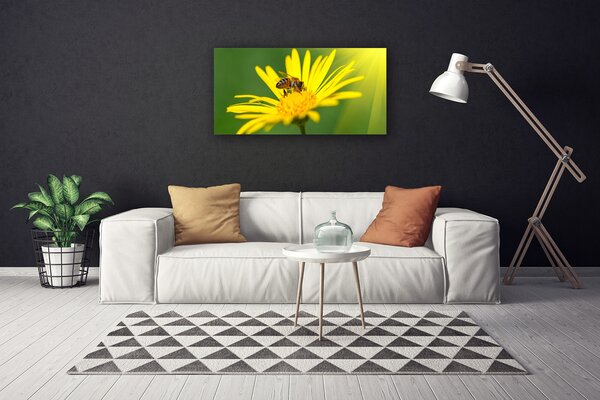 Quadro su tela Natura del fiore dell'ape 100x50 cm