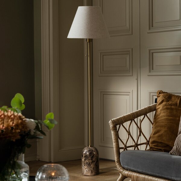 Lampada da terra Globen Lighting, Gino, Beige, Soggiorno, Tessuto / Tessile, Design