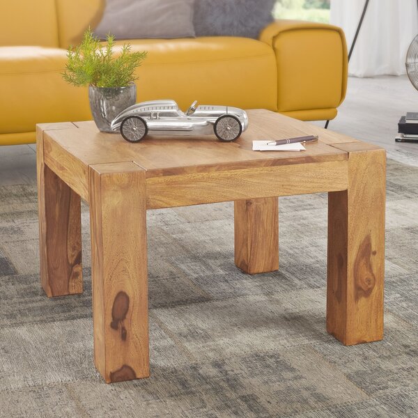 FineBuy Tavolino in legno massiccio 60x40x60 cm Tavolino in stile country | Tavolino da salotto Elegante Piccolo | Tavolino da salotto design