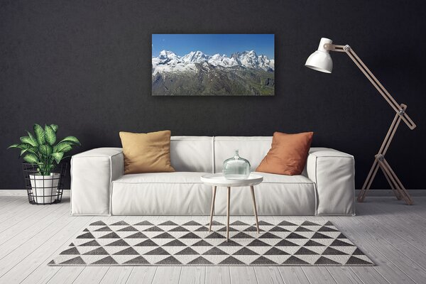 Quadro su tela Paesaggio di montagne di neve 100x50 cm