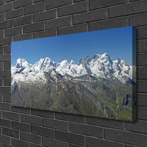 Quadro su tela Paesaggio di montagne di neve 100x50 cm
