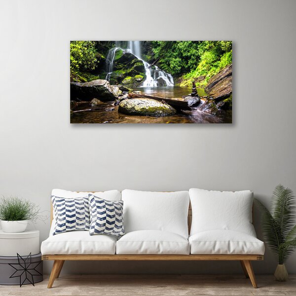 Quadro su tela Cascata Las Natura Potok 100x50 cm
