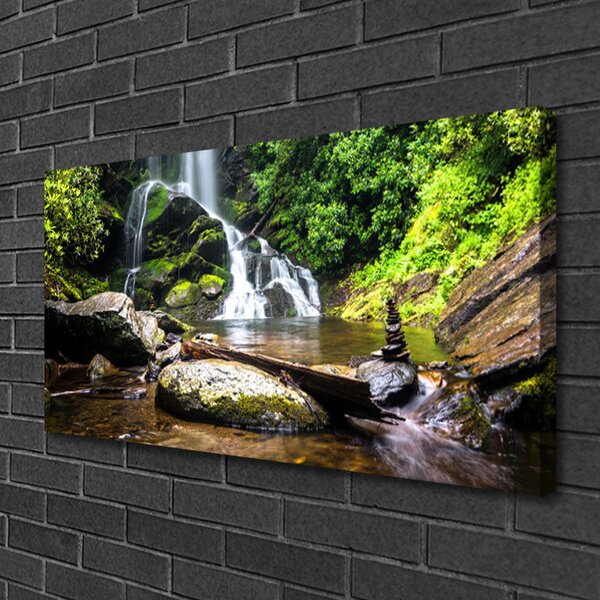 Quadro su tela Cascata Las Natura Potok 100x50 cm